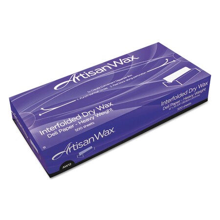 Bagcraft WF12 Interfolded Dry Wax Deli Paper, 12 x 10.75, White, 500/Box, PK12, 12PK P012012